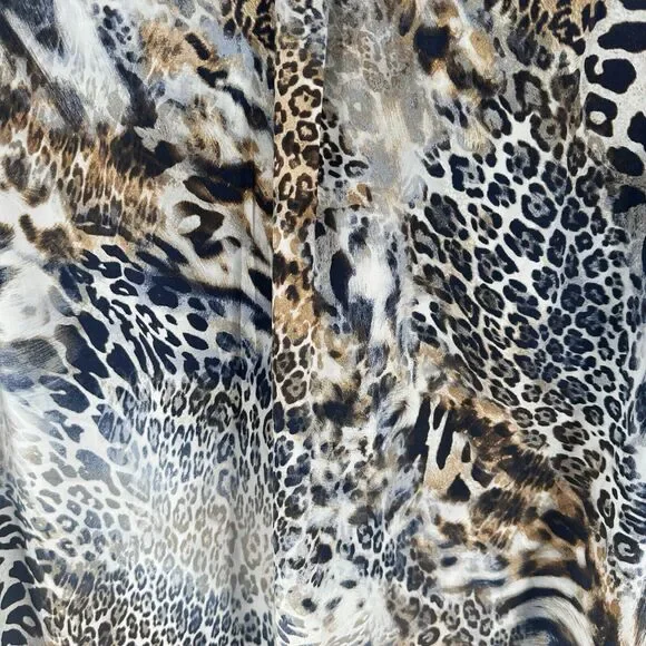 Chicos Shirt Womens XXL Brown Animal Print Zebra Cheetah Popover Tunic Top - Picture 15 of 16